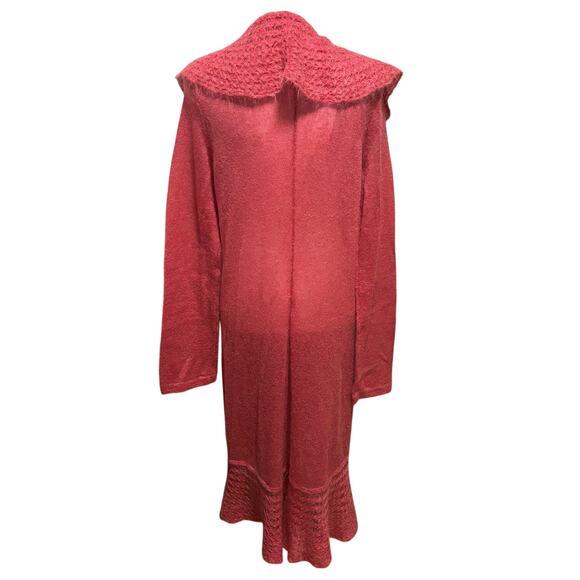Moda International Size XL Duster Cardigan Sweater Mohair Ruffled Whimsical - Picture 2 of 4